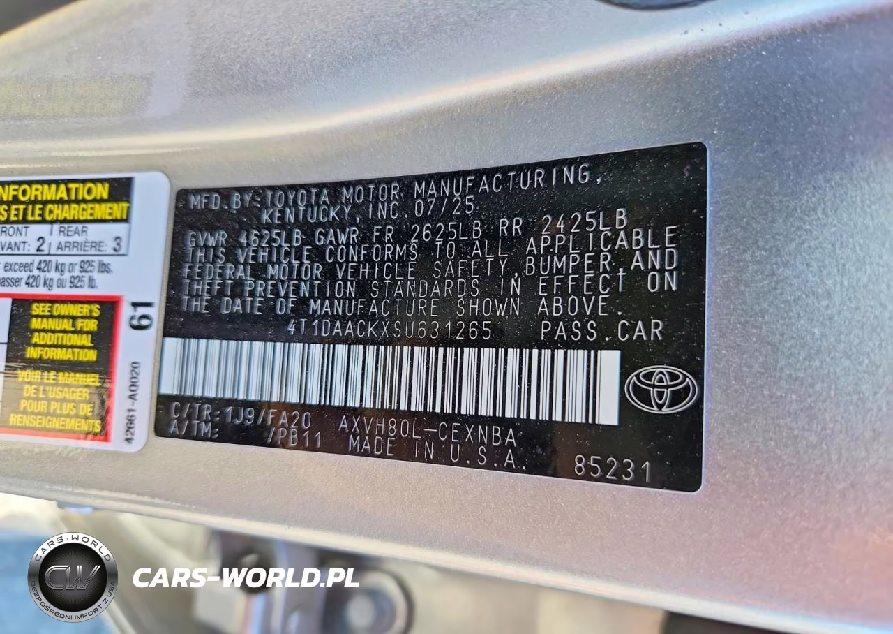 2025 Toyota Camry Le VIN:4T1DAACKXSU631265 - 12