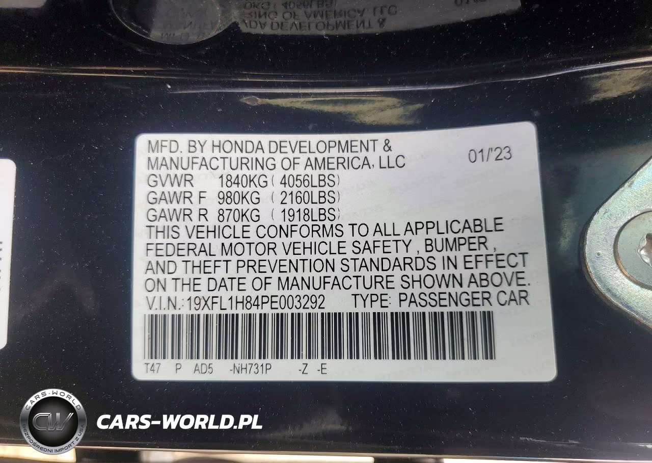 2023 Honda Civic Sport Touring VIN:19XFL1H84PE003292 - 14