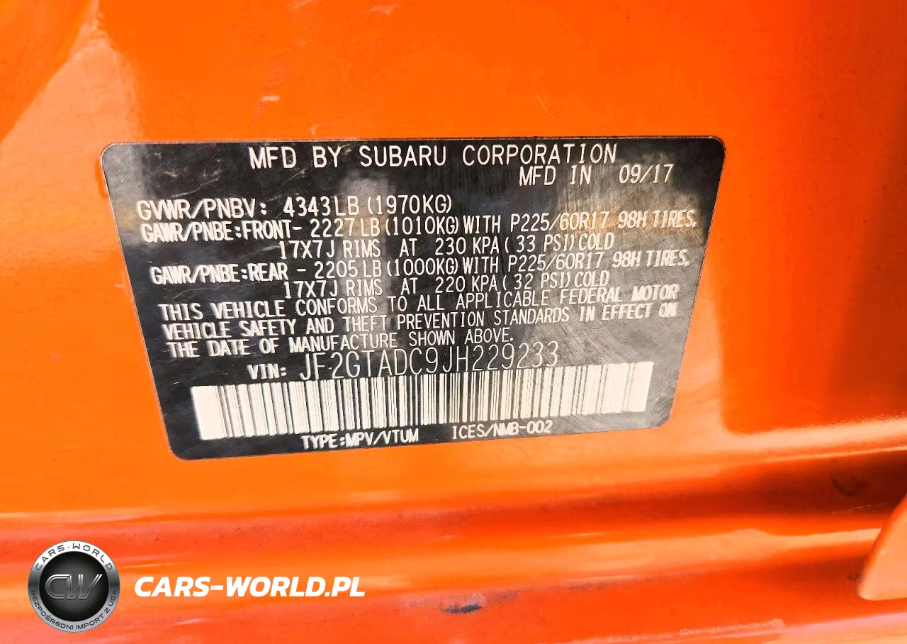 2018 Subaru Crosstrek Premium VIN:JF2GTADC9JH229233 - 12