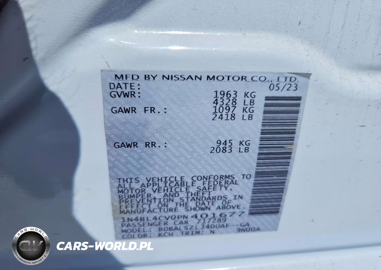 2023 Nissan Altima Sr VIN:1N4BL4CV0PN401677 - 13