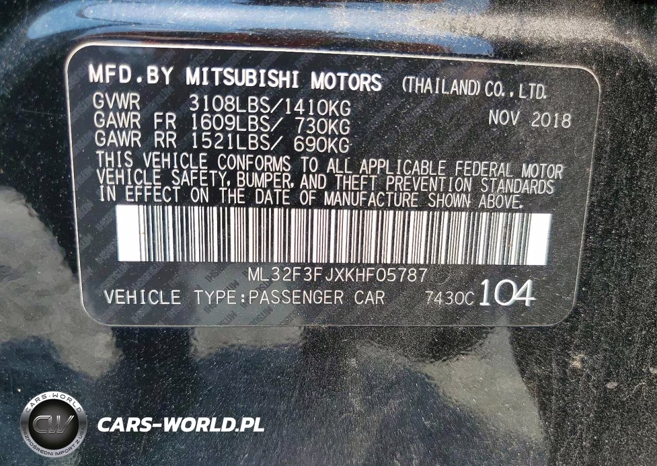 2019 Mitsubishi Mirage G4 Es VIN:ML32F3FJXKHF05787 - 12
