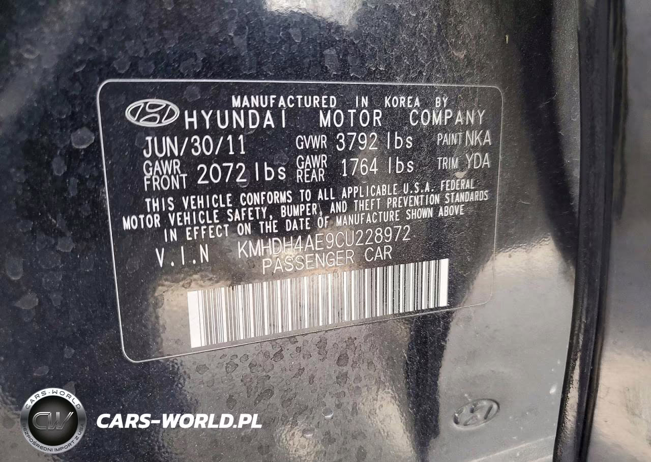 2012 Hyundai Elantra Gls VIN:KMHDH4AE9CU228972 - 12