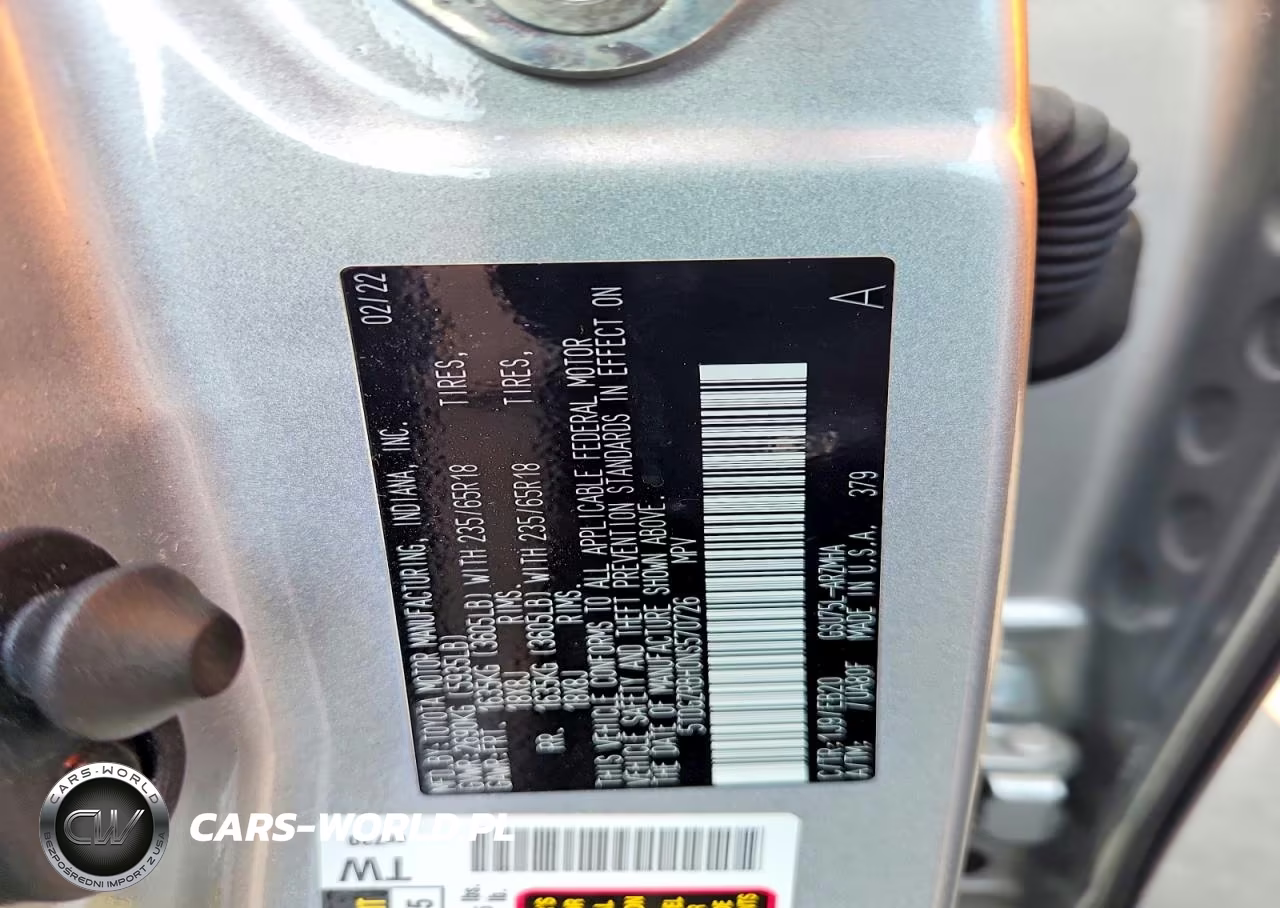 2022 Toyota Highlander Xle VIN:5TDGZRBH0NS570726 - 12