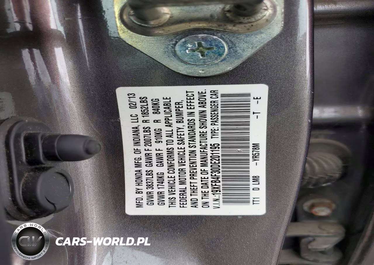 2013 Honda Civic Hybrid L VIN:19XFB4F30DE201195 - 12