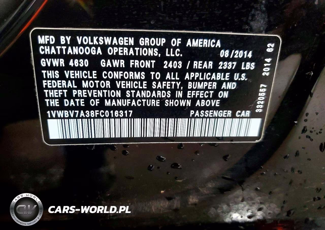 2015 Volkswagen Passat Se VIN:1VWBV7A38FC016317 - 12
