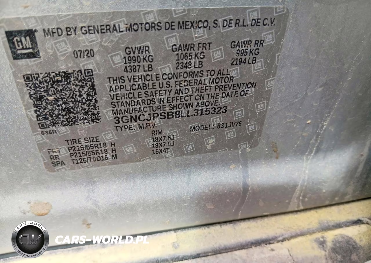 2020 Chevrolet Trax 1Lt VIN:3GNCJPSB8LL315323 - 12