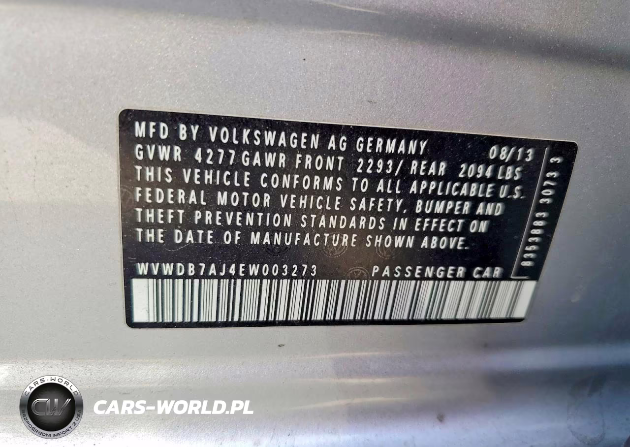 2014 Volkswagen Golf VIN:WVWDB7AJ4EW003273 - 12