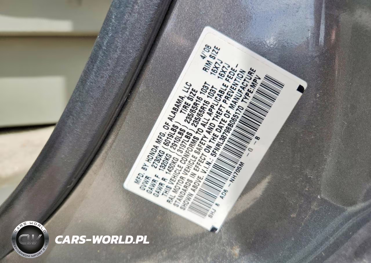 2008 Honda Odyssey Exl VIN:5FNRL38798B065170 - 13