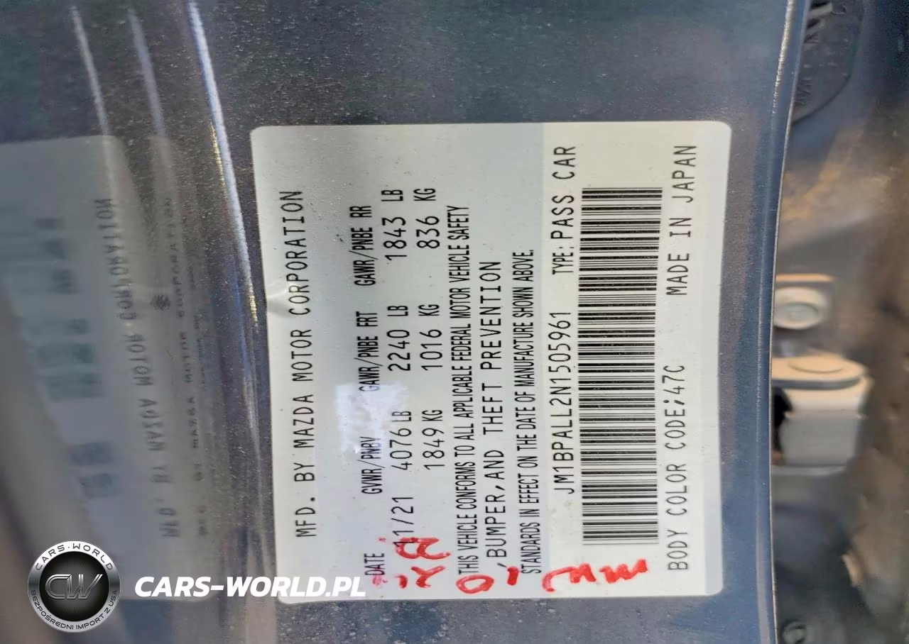 2022 Mazda 3 Preferred VIN:JM1BPALL2N1505961 - 13