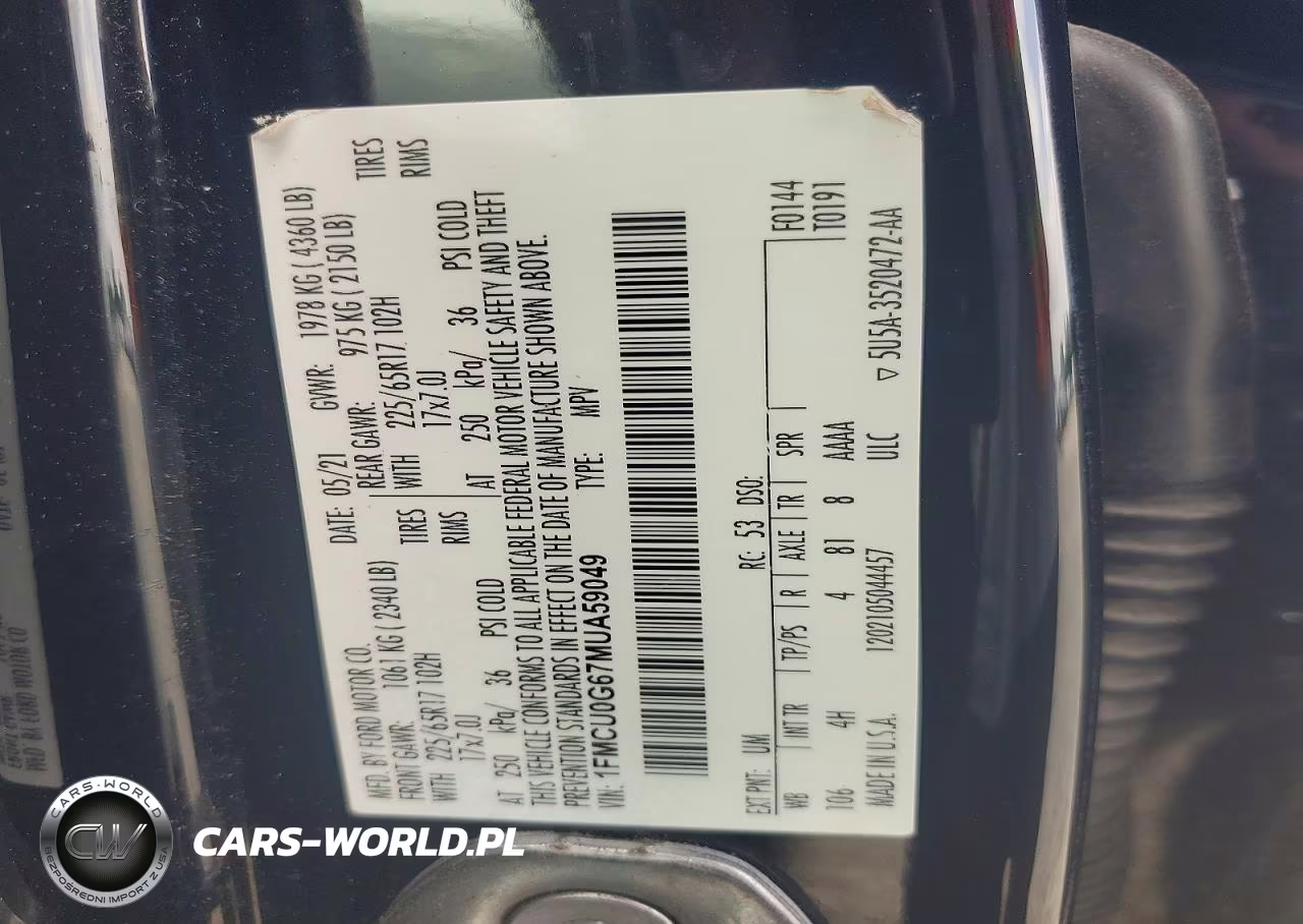 2021 Ford Escape Se VIN:1FMCU0G67MUA59049 - 13