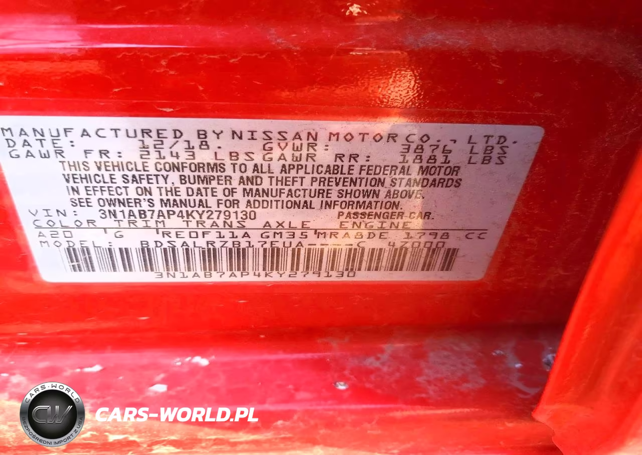 2019 Nissan Sentra Sr VIN:3N1AB7AP4KY279130 - 12