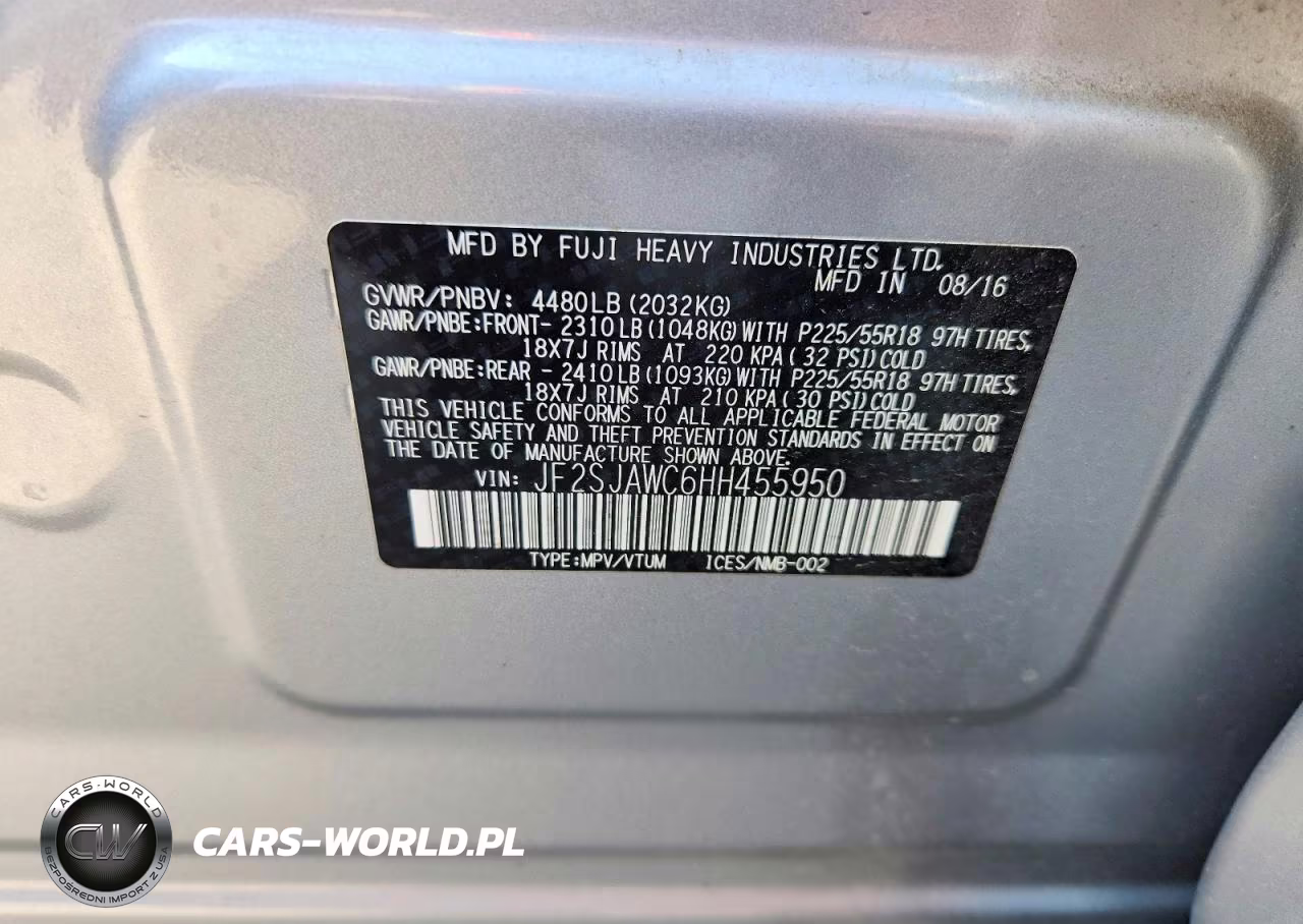 2017 Subaru Forester 2.5I Touring VIN:JF2SJAWC6HH455950 - 13