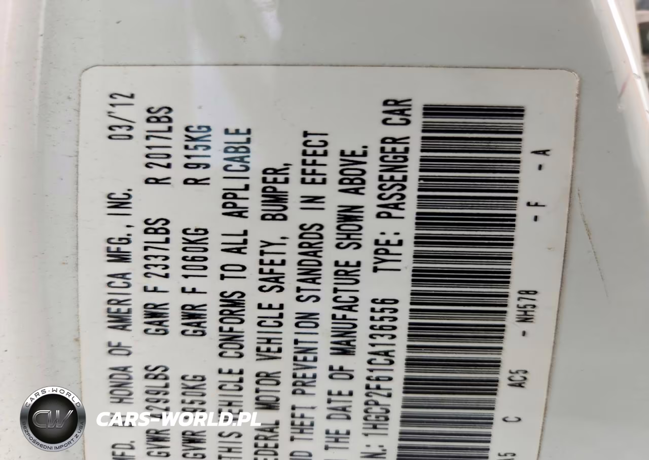 2012 Honda Accord Se VIN:1HGCP2F61CA136556 - 12