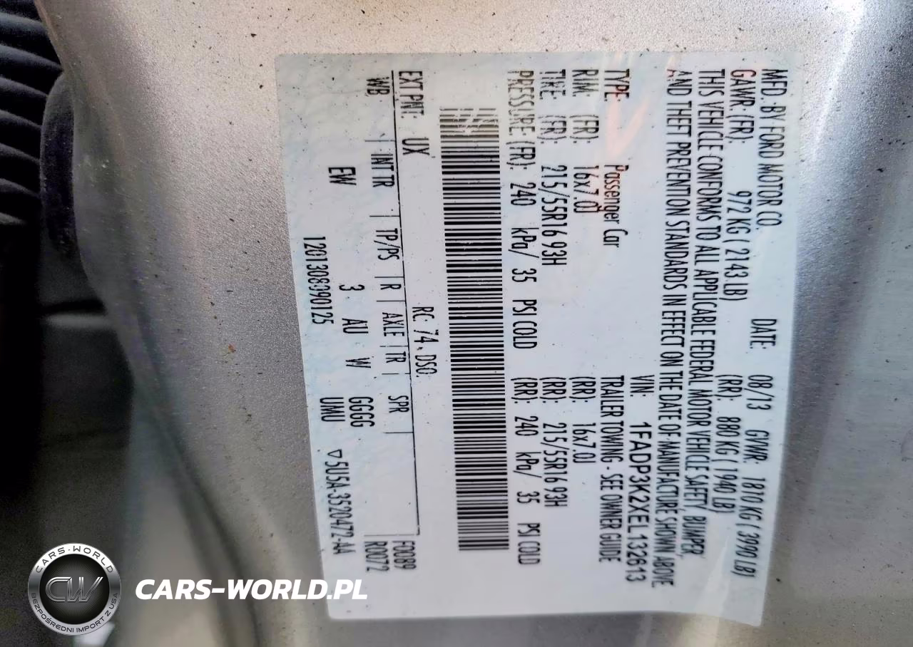 2014 Ford Focus Se VIN:1FADP3K2XEL132613 - 13