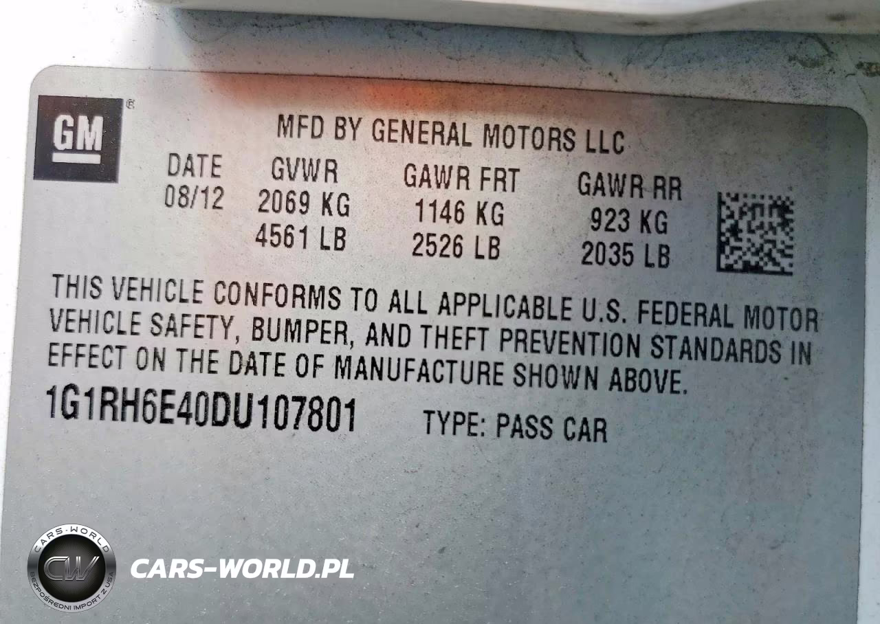 2013 Chevrolet Volt VIN:1G1RH6E40DU107801 - 12