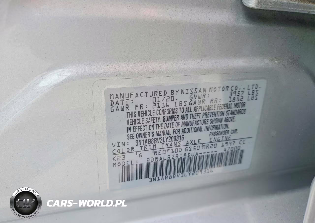 2020 Nissan Sentra S VIN:3N1AB8BV3LY209316 - 12