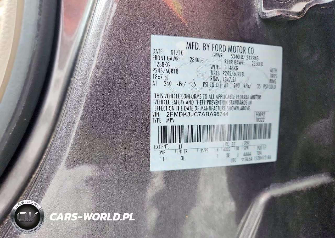 2010 Ford Edge Sel VIN:2FMDK3JC7ABA96744 - 13