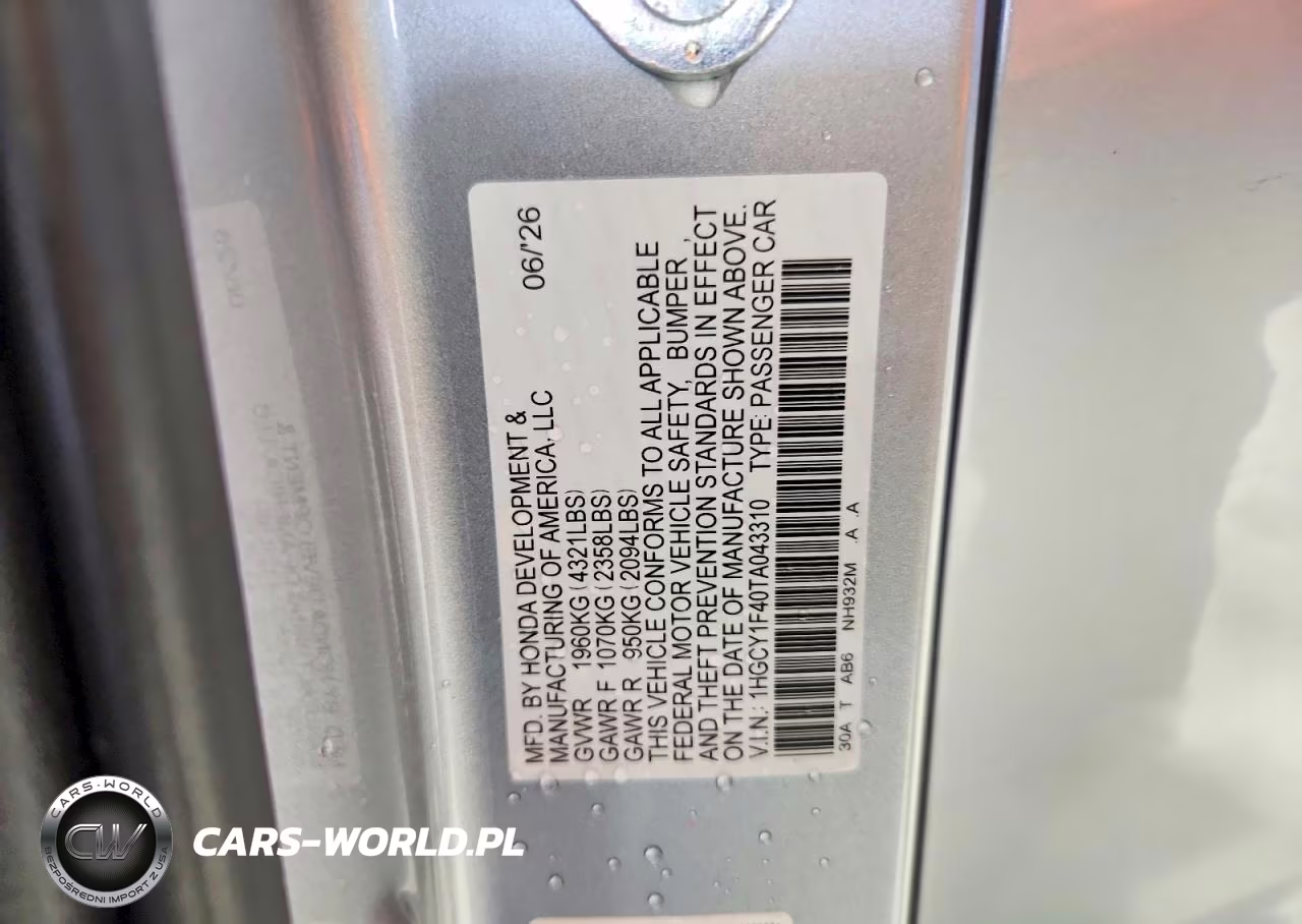 2026 Honda Accord Se VIN:1HGCY1F40TA043310 - 12
