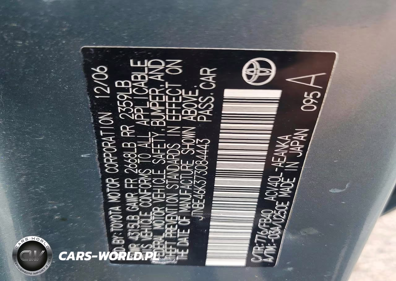 2007 Toyota Camry Le VIN:JTNBE46K373084443 - 12