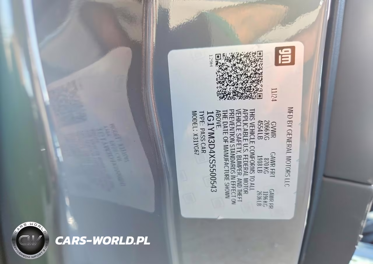2025 Chevrolet Corvette E-Ray 3Lz VIN:1G1YM3D4XS5500543 - 13