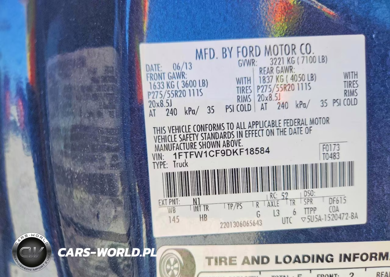 2013 Ford F150 Supercrew VIN:1FTFW1CF9DKF18584 - 12
