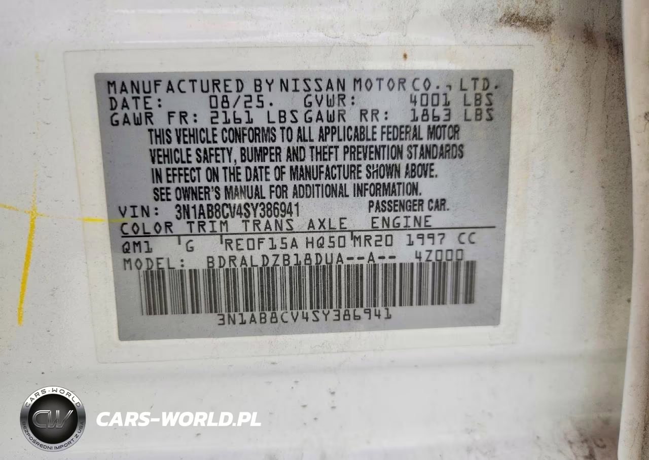 2025 Nissan Sentra Sv VIN:3N1AB8CV4SY386941 - 12
