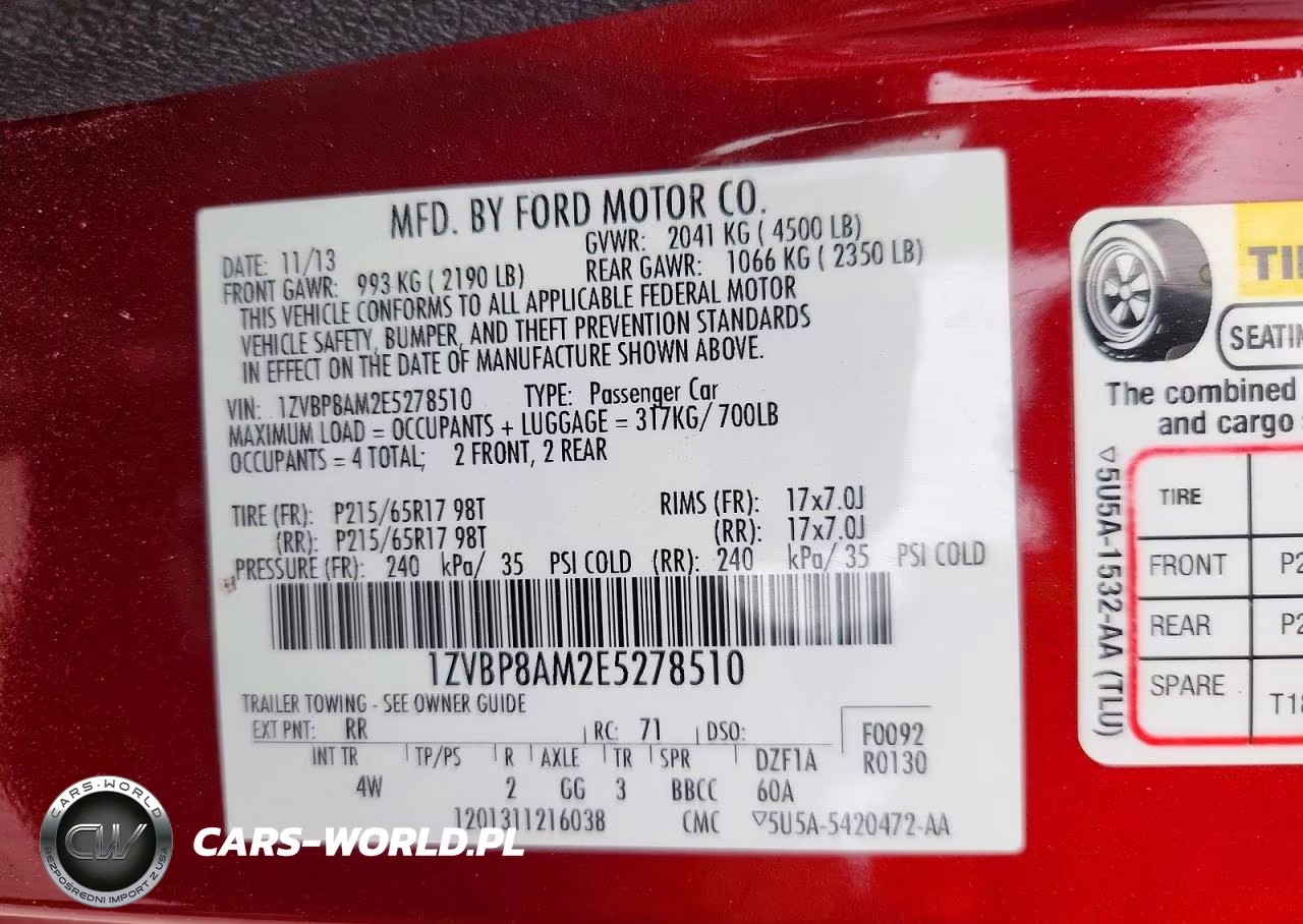 2014 Ford Mustang VIN:1ZVBP8AM2E5278510 - 12