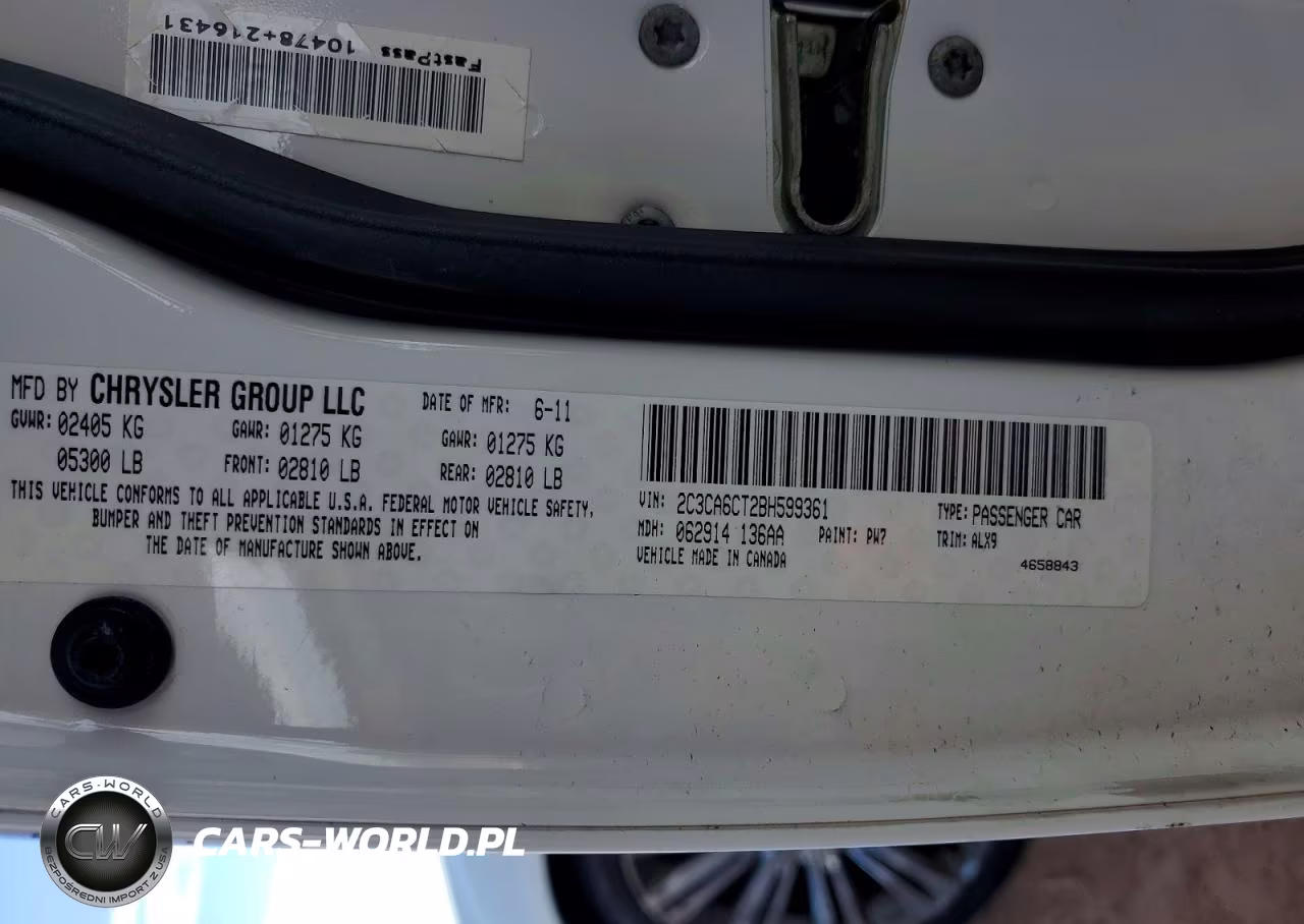 2011 Chrysler 300C VIN:2C3CA6CT2BH599361 - 12
