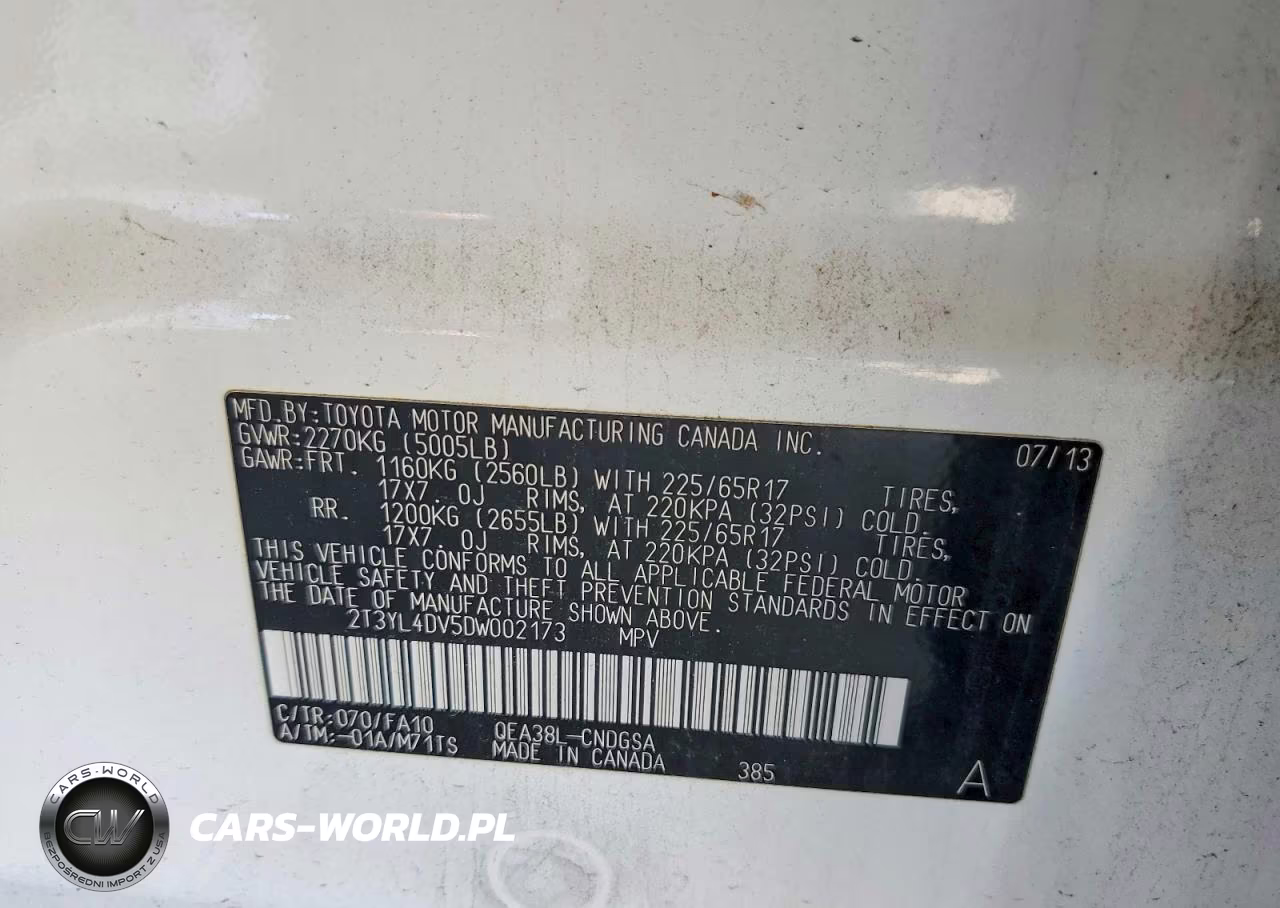2013 Toyota Rav4 Ev Base VIN:2T3YL4DV5DW002173 - 12