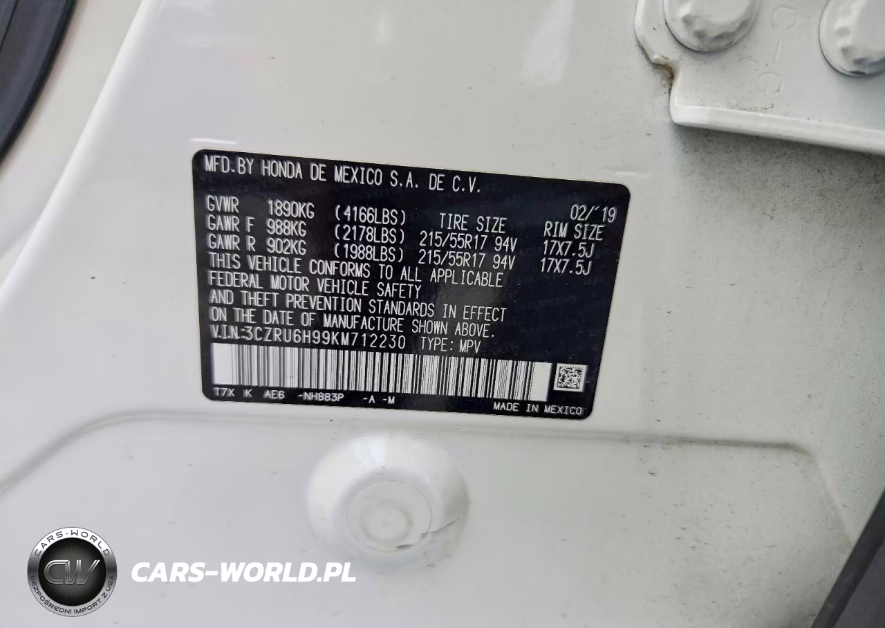 2019 Honda Hr-V Touring VIN:3CZRU6H99KM712230 - 14