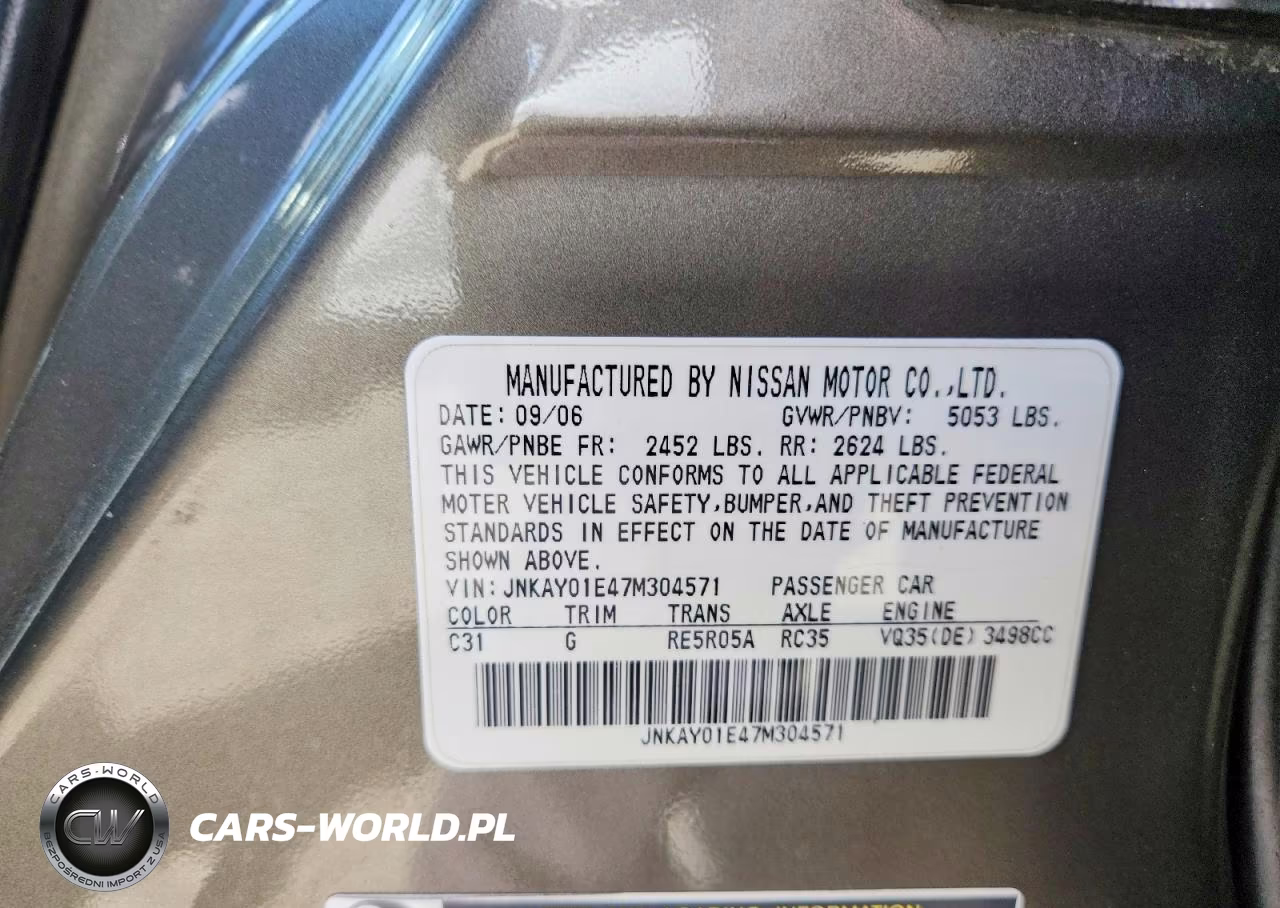 2007 Infiniti M35 Base VIN:JNKAY01E47M304571 - 12
