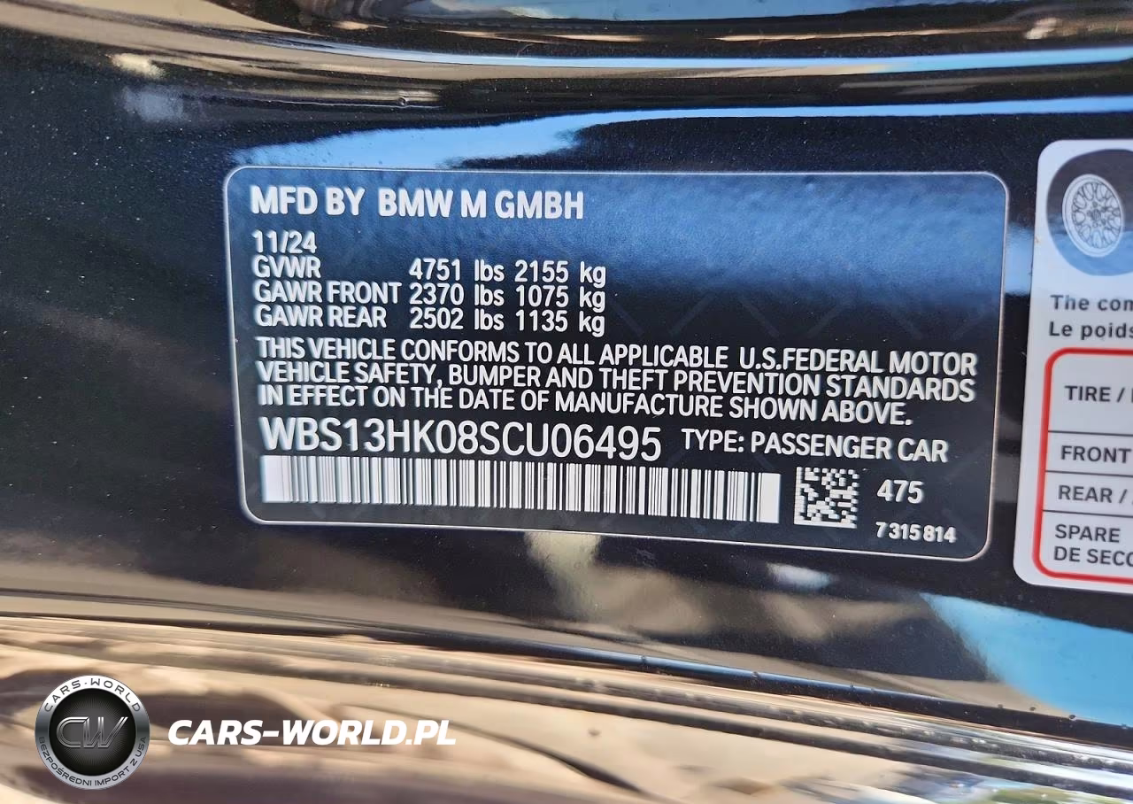 2025 BMW M4 VIN:WBS13HK08SCU06495 - 13