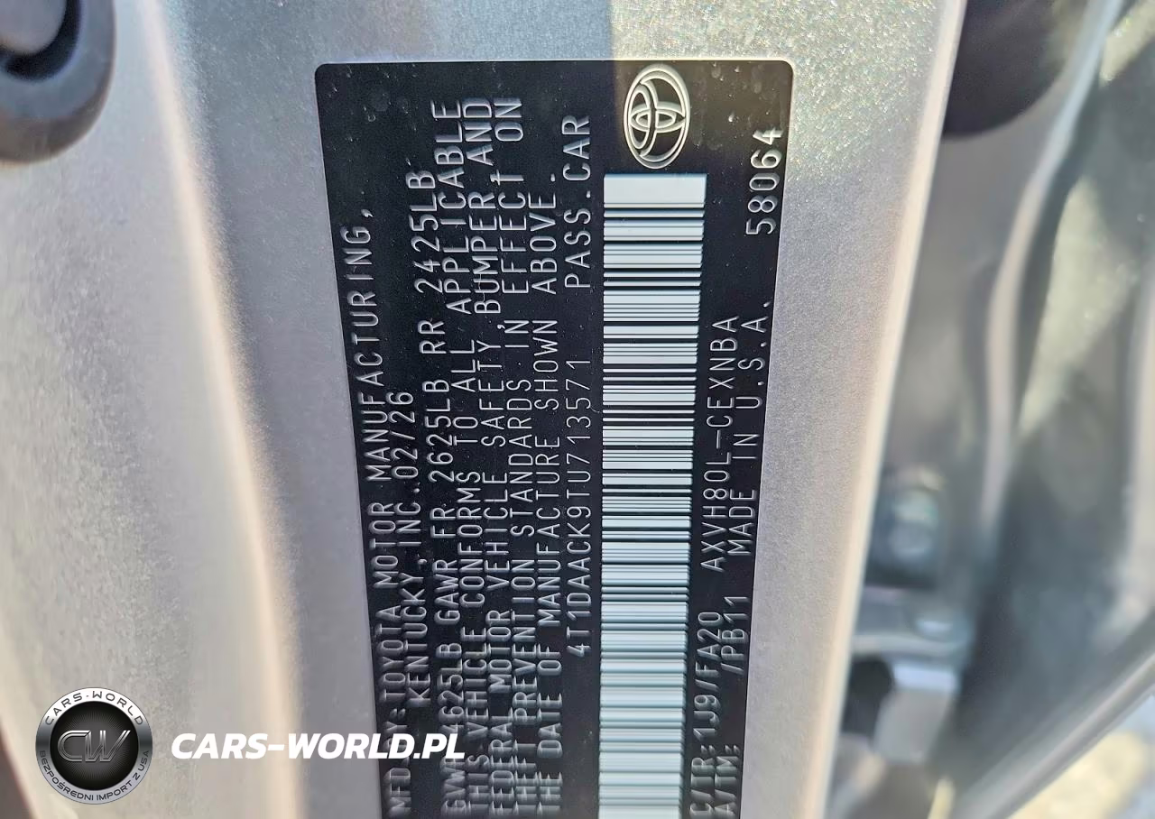 2026 Toyota Camry Le VIN:4T1DAACK9TU713571 - 12
