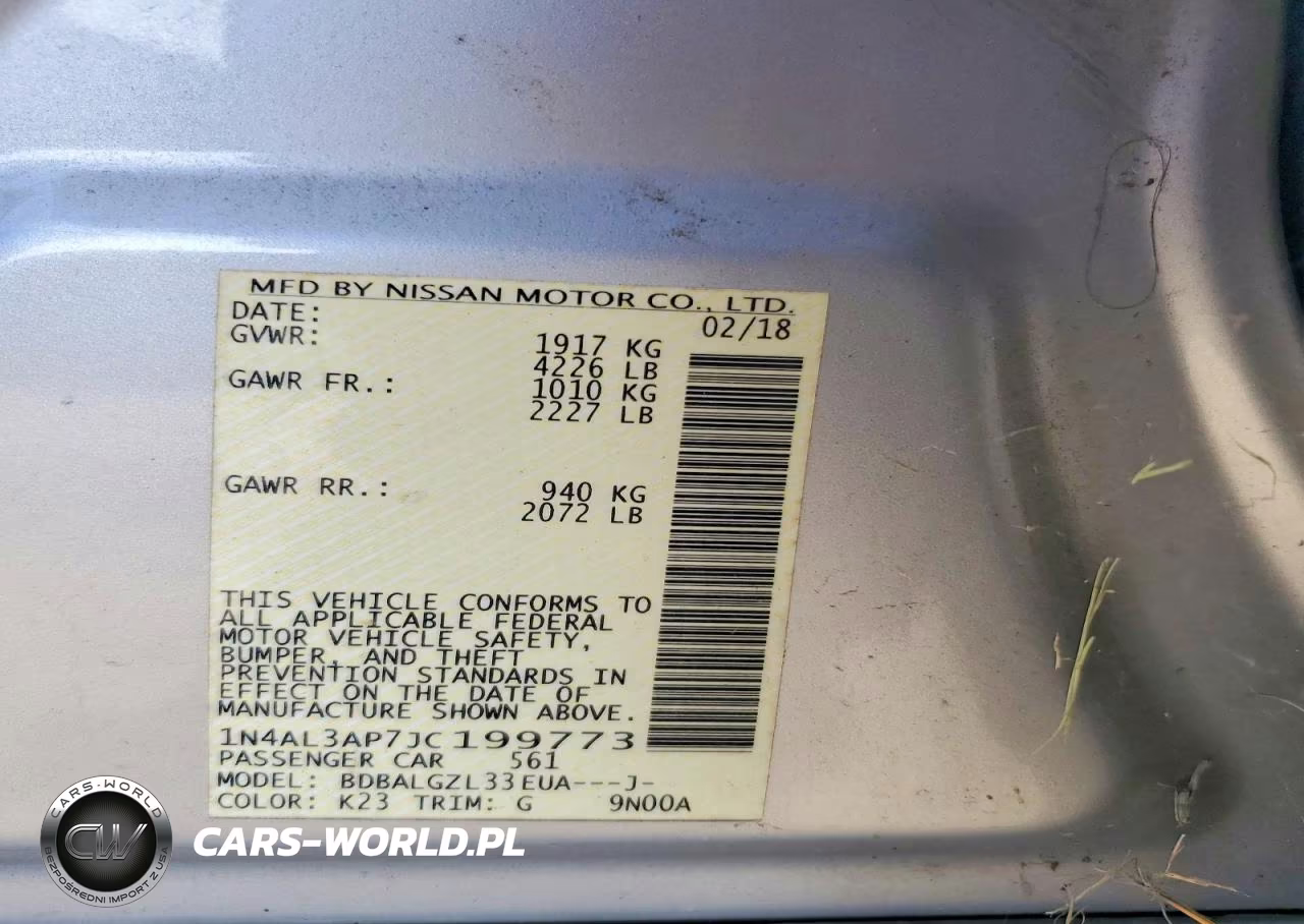 2018 Nissan Altima 2.5 S VIN:1N4AL3AP7JC199773 - 12