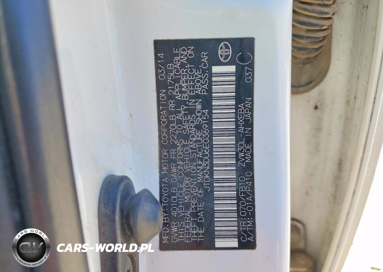 2014 Toyota Prius Two VIN:JTDKN3DU6E0369154 - 12