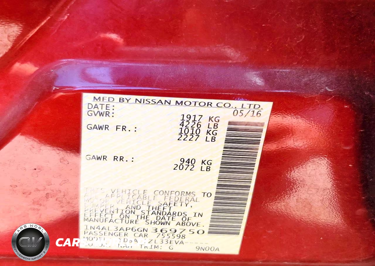 2016 Nissan Altima 2.5 S VIN:1N4AL3AP6GN369750 - 12