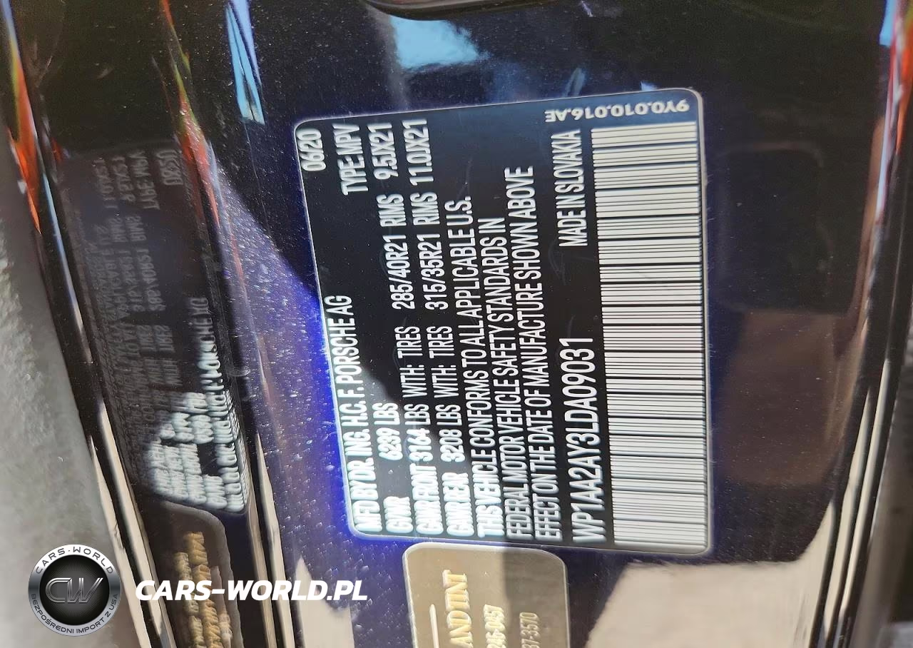 2020 Porsche Cayenne VIN:WP1AA2AY3LDA09031 - 12