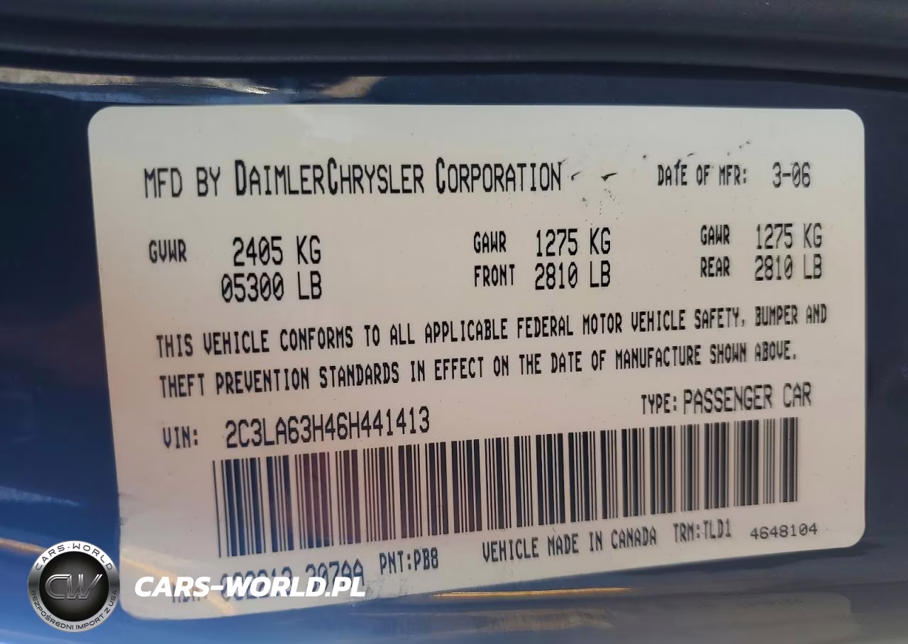 2006 Chrysler 300C VIN:2C3LA63H46H441413 - 12