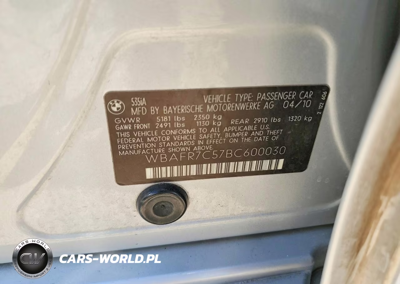 2011 BMW 535 I VIN:WBAFR7C57BC600030 - 12