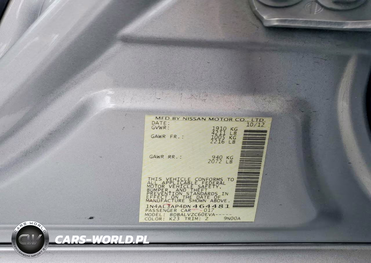 2013 Nissan Altima 2.5 VIN:1N4AL3AP4DN464481 - 12