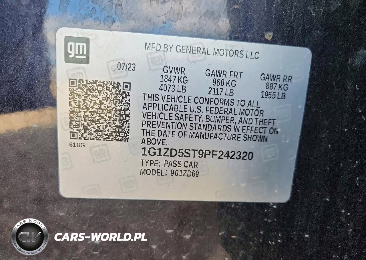 2023 Chevrolet Malibu Lt VIN:1G1ZD5ST9PF242320 - 12