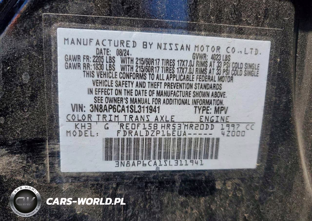 2025 Nissan Kicks Sv VIN:3N8AP6CA1SL311941 - 14