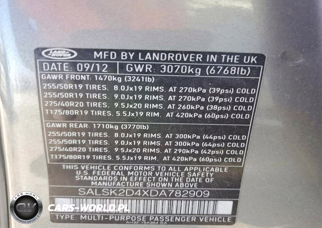 2013 Land Rover Range Rover Sport Hse Luxury VIN:SALSK2D4XDA782909 - 13