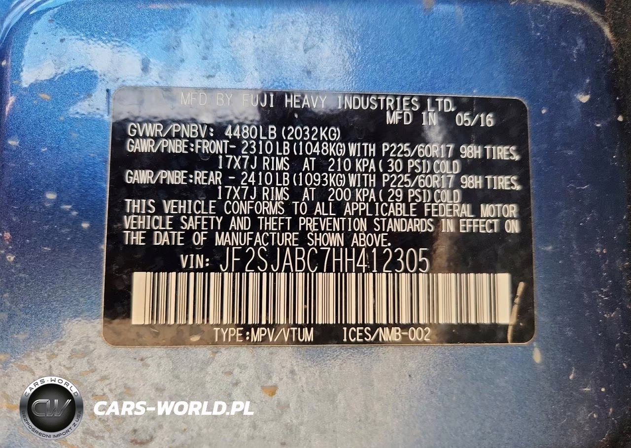 2017 Subaru Forester 2.5I VIN:JF2SJABC7HH412305 - 12
