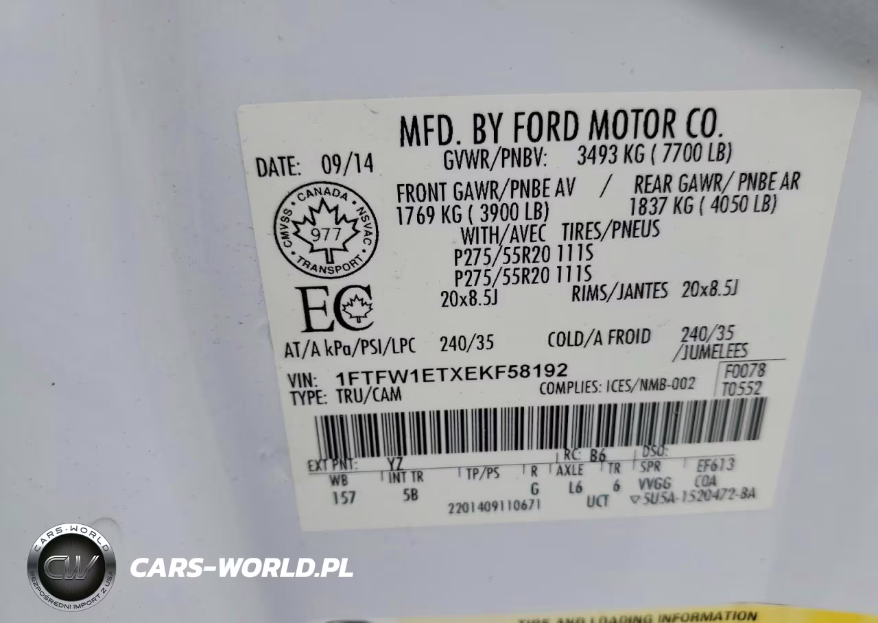 2014 Ford F150 Supercrew VIN:1FTFW1ETXEKF58192 - 12