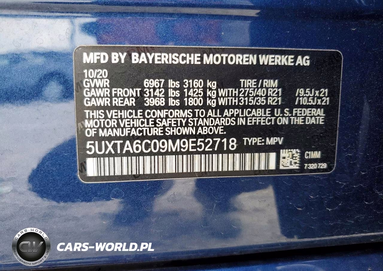 2021 BMW X5 xDrive45E VIN:5UXTA6C09M9E52718 - 13