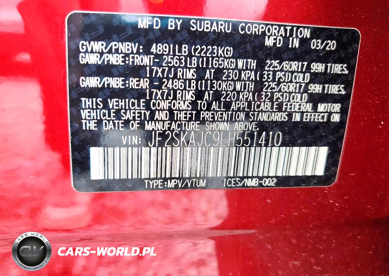 2020 Subaru Forester Premium VIN:JF2SKAJC9LH551410 - 13