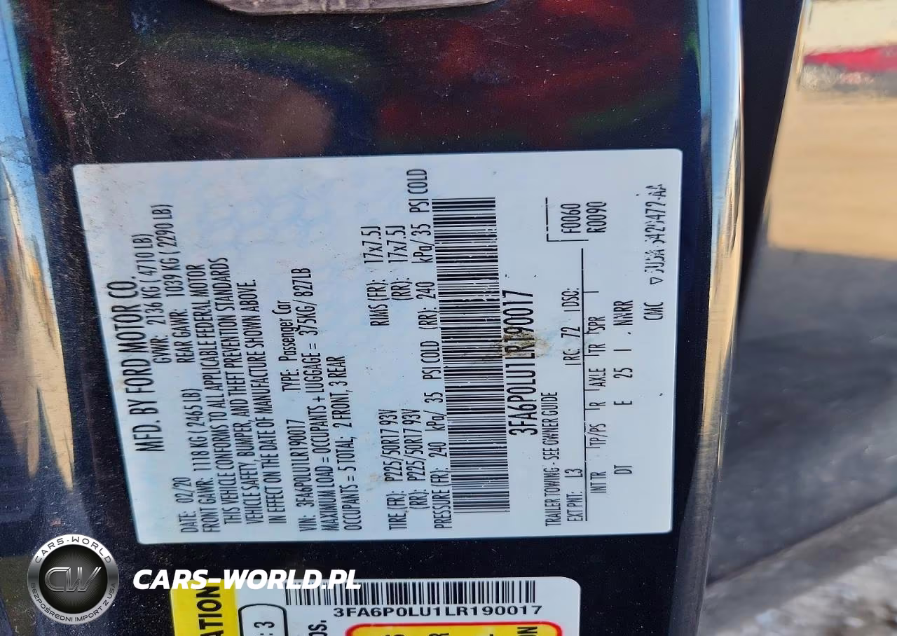 2020 Ford Fusion Se VIN:3FA6P0LU1LR190017 - 12