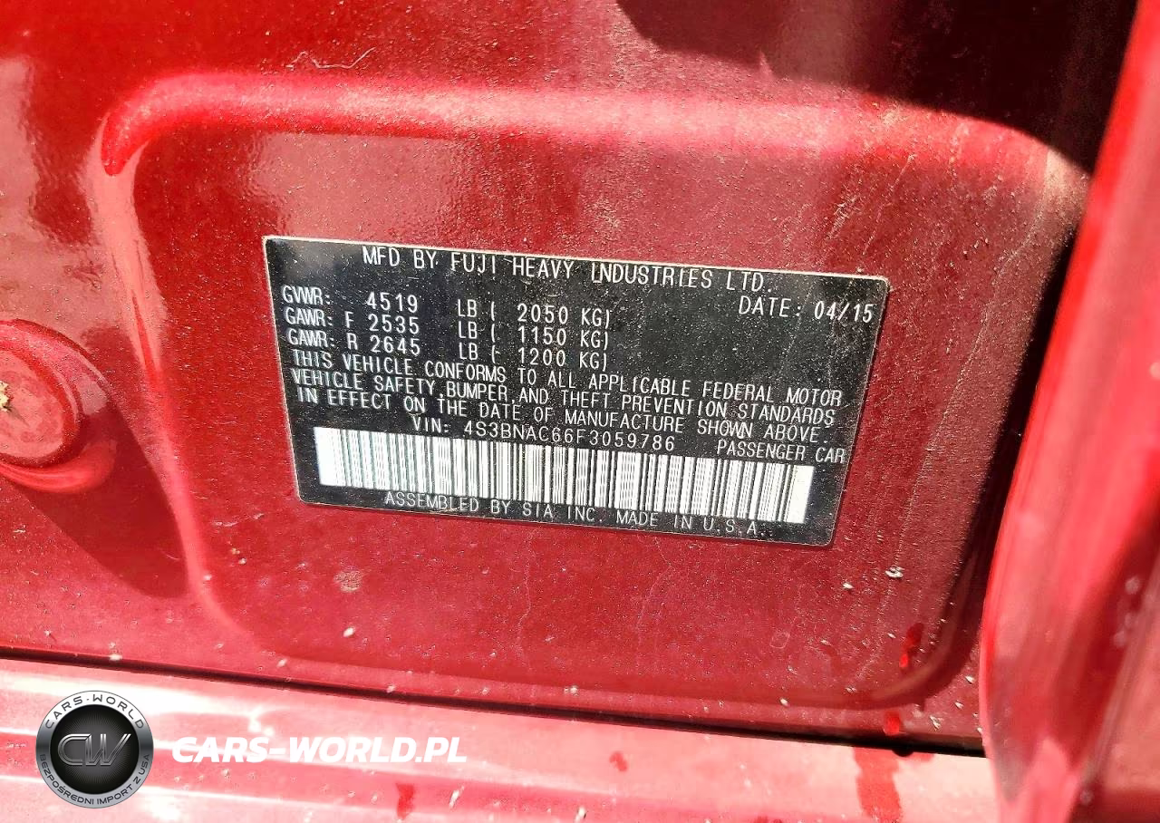2015 Subaru Legacy 2.5I Premium VIN:4S3BNAC66F3059786 - 12