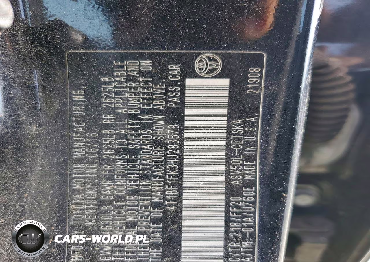 2017 Toyota Camry Se VIN:4T1BF1FK3HU283578 - 12